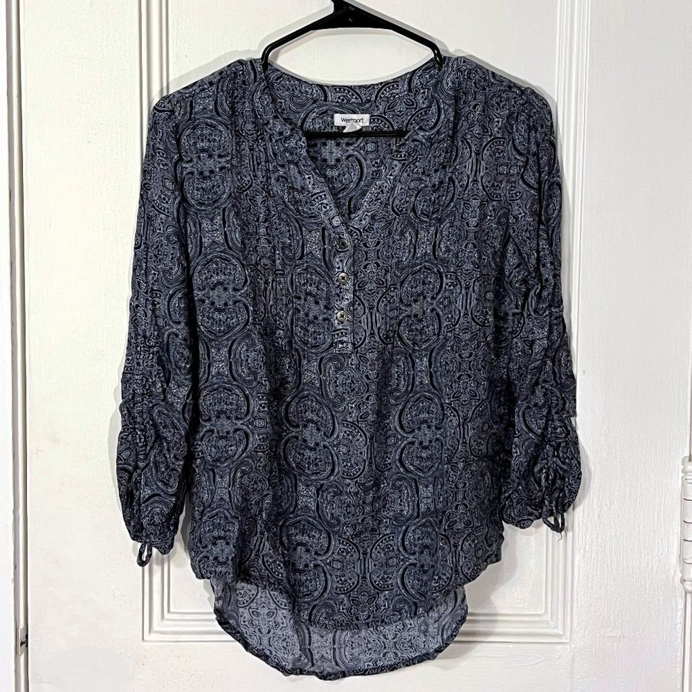 Westport Size Small 3/4 Sleeve Button-Down Shirt
